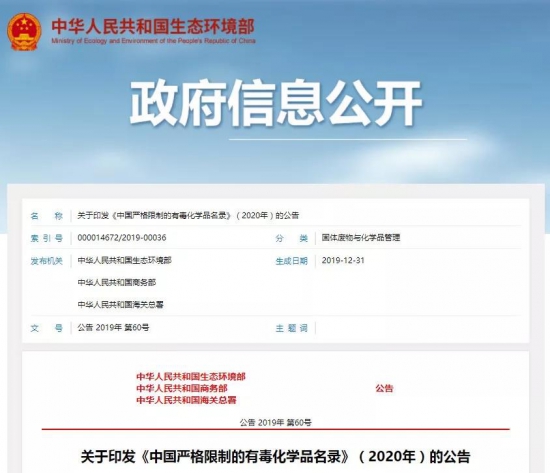 這8大類化學(xué)品將被嚴(yán)格限制